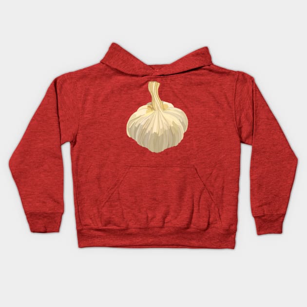 White Garlic Bulb Kids Hoodie by Art by Deborah Camp